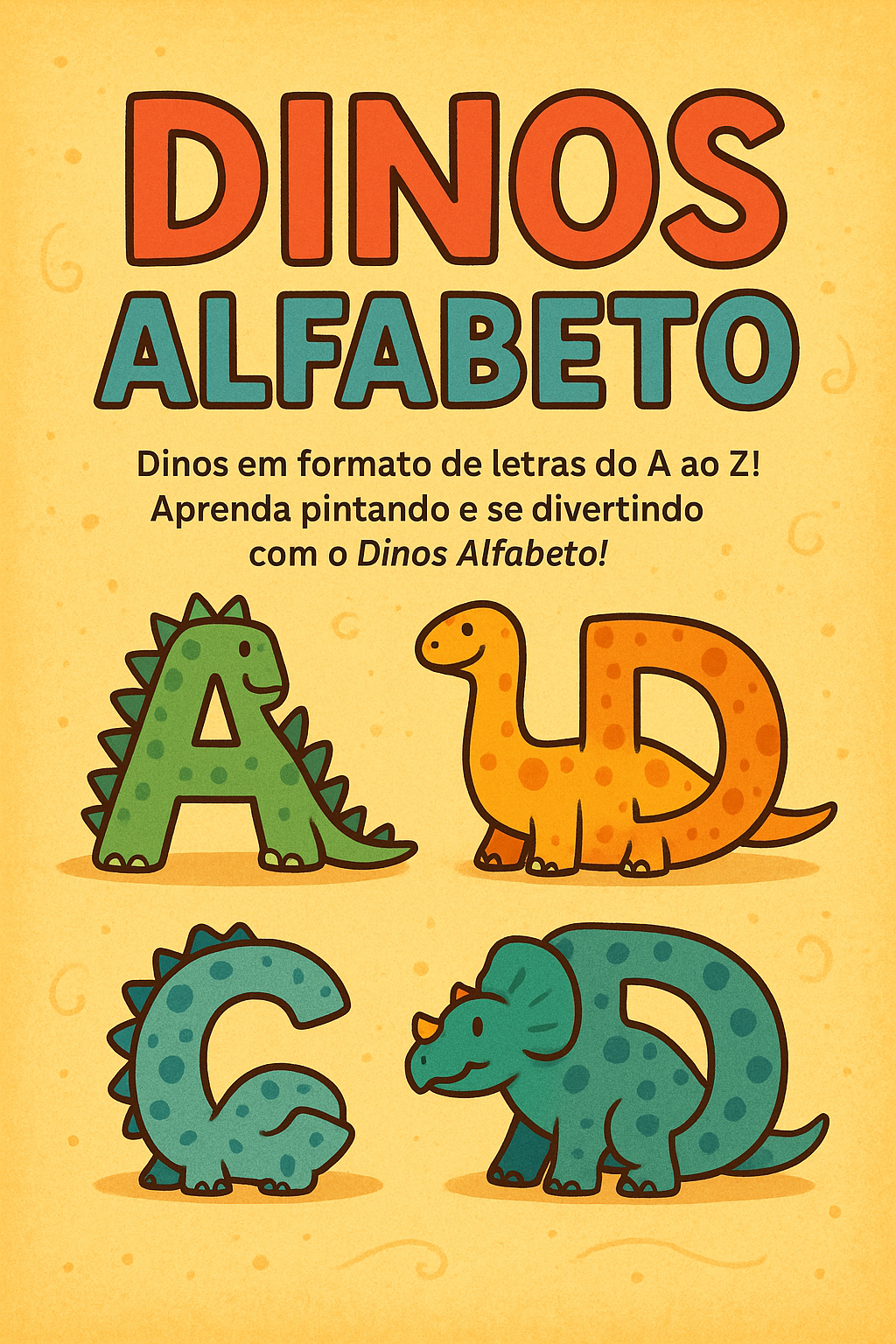 Caderno fisico para Colorir - Dinos Alfabeto